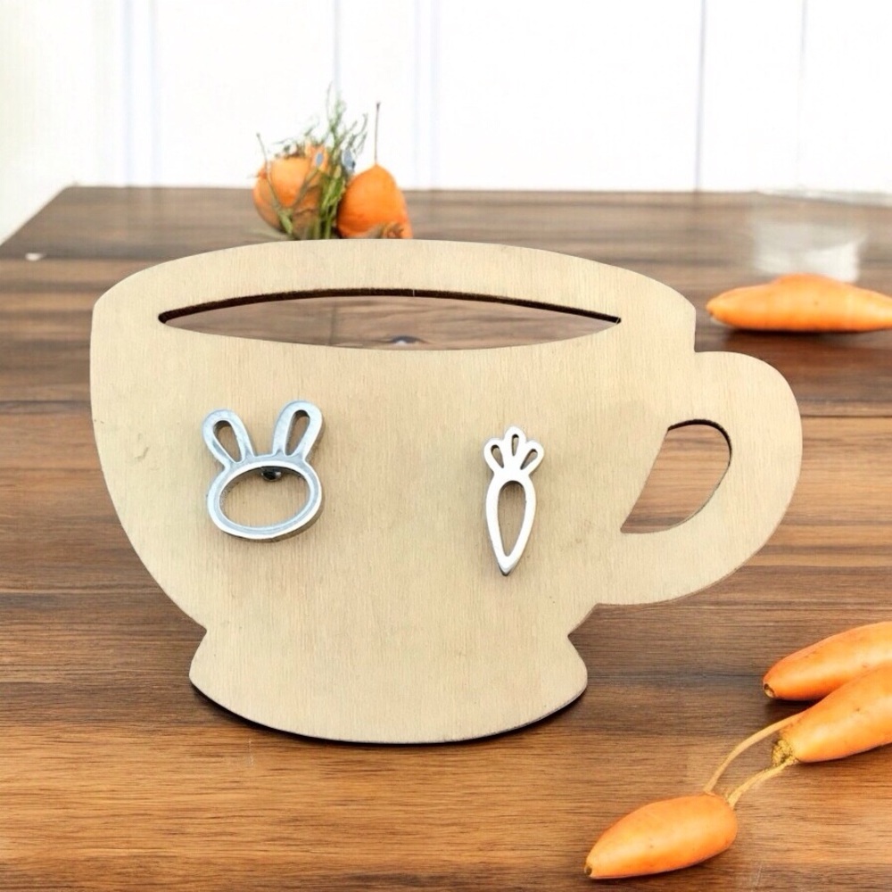 🆕 Rabbit and Carrot Stud Earrings Stainless Steel